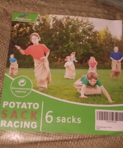 Alytree 6 Pack Burlap Potato Sack Race Bags, 24"x40" Outdoor Lawn Games for Kids & Adults, Outside yard games for Birthday Party, Field Day Family Reunion, Carnival, Easter, Halloween, 4th of July 6 Count (Pack of 1) 18 71h 1oJMAdL
