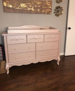 Evolur Aurora Dresser, 54x20.3x34 Inch (Pack of 1), Dusty Rose Evolur Aurora 7 Drawer Double Dresser 30 71h Q2N HIL