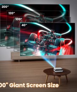 HAPPRUN Projector, Native 1080P Bluetooth Projector with 100''Screen, 9500L Portable Outdoor Movie Projector Compatible with Smartphone, HDMI,USB,AV,Fire Stick, PS5 27 71h0xvLmy0L