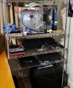 Seville Classics 5-Tier Steel Wire Shelving with Wheels, 30" W x 14" D, Chrome 5-Tier, 30" W x 14" D Silver 41 71h1ZWhviLL