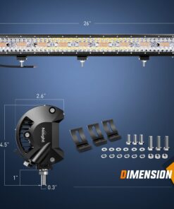 Alternative view of Nilight 26Inch 540W LED Light Bar Spot Flood Amber White Strobe 6 Modes with Memory Function Off-Road Truck Car ATV SUV Cabin Boat with 16AWG Wiring Harness Kit-1 Lead, 2 Years Warranty Amber&White 6 Modes