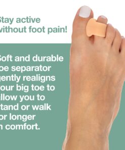 ZenToes Gel Toe Separators for Overlapping Toes, Bunions, Big Toe Alignment, Corrector and Spacer - 4 Pack (Beige) Beige 25 71h2T3BFstL