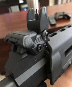 Sniper Tactical Folding BACKUP Iron Sight Tower Set; Front and Rear BUIS Combo Set; Polymer; Black 20 71h3AdDAbrL