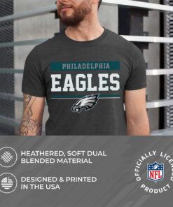Team Fan Apparel NFL Adult Team Block Tagless T-Shirt - Cotton Blend - Charcoal - Perfect for Game Day - Comfort and Style (Philadelphia Eagles - Black, Adult Large) 12 71h3aOkiwbL