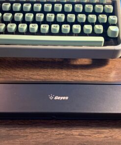 Geyes Portable Folding Wireless Keyboard - BT Rechargeable Full Size Ultra Slim Foldable Keyboard with Kickstand, Aluminum Alloy, Compatible iOS Android Windows Smartphone Tablet and Laptop, Black 608 28 71h3kHk4b1L