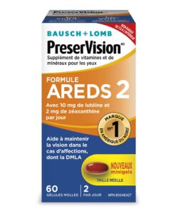PreserVision AREDS 2 Eye Vitamin & Mineral Supplement, Contains Lutein, Vitamin C, Zeaxanthin, Zinc & Vitamin E, 60 Minigels (Packaging May Vary) Unflavored 60 Count (Pack of 1) 14 71h44pj57L