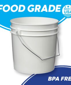 Alternative view of Hudson Exchange Premium 1 Gallon Bucket, HDPE, White, 6 Pack