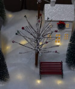 Department 56 Village Cross Product Accessories Wrought Iron Park Bench Figurine, 2.25 Inch, Red 16 71h4xJTvSL