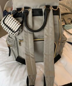 VS VOGSHOW Diaper Bag Backpack, Multifunction Stylish Travel Baby Bag Backpack with Crossbody Strap, Maternity Nappy Bag Gray 71 71h5JMiuSyL