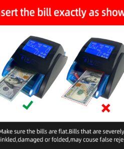 Xindabill HL-520B Counterfeit Money Detector Machine Portable Rechargeable Automatic 4 Way Direction USD & EUR Bill Checker with Ultraviolet, Magnetic and Infrared Fake Detection (Black) Black 12 71h6oBPITL