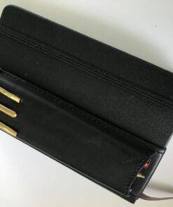 Quiver Pen Holder For Notebook, Double Pen Holder, Full Grain Leather, Elastic, Reusable, Non-Adhesive, Fits A6 Pocket Notebooks, Journals, Planners And Diaries 5.5-6.5 Inches (14-16.5 cm) Tall Pocket Double Pen Holder Black Leather, Black Stitching 13 71h7WRjok L