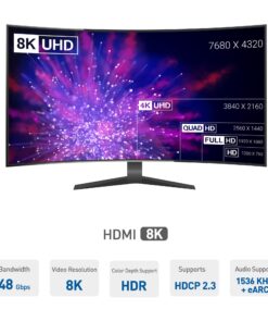 Cable Matters 48Gbps Ultra HD 8K HDMI Extension Cable 3.3 ft / 1m (HDMI Male to Female Extension Cable/HDMI Extender Cable) with 8K @120Hz, 4K @240Hz and HDR Support in Black 9 71h8eyJVYDL