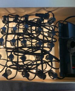 Sunlitec Solar String Lights Waterproof LED Indoor/Outdoor Hanging Umbrella Lights with 25 Bulbs - 27 Ft Patio Lights for Deckyard Tents Market Cafe Gazebo Porch Party Decor 25 Light Bulb 48 71h95APPTCL