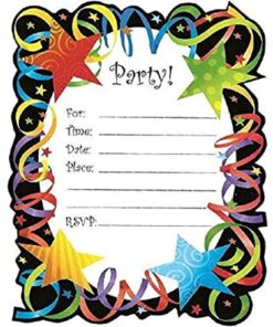 Amscan 493490 Lets Celebrate Invitations Pack of 20 625 x 488