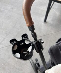 Accmor Stroller Cup Holder with Phone Holder, Bike Cup Holder, Cup Holder for Uppababy Stroller, 2-in-1 Universal Cup Phone Holder for Stroller, Bike, Wheelchair, Walker, Scooter, Black A-Black 37 71hAZFw4VwL