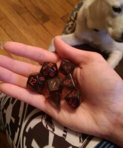 Polyhedral 7-Die Translucent Dice Set - Smoke with Red 13 71hAq6V0CkL