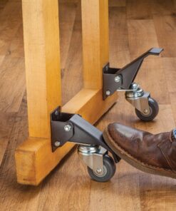 Alternative view of Workbench Casters (Pack of 4, Satin Black) - Industrial Casters w/ Easy-Spin 2-3/8” Wheels - Durable Steel Heavy Duty Casters Set of 4 - Workbench Kit Includes Mounting Screws for Easy Installation