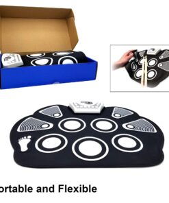 Rock And Roll It – Drum. Roll Up Portable Drum Set for Kids & Adults. Drum Practice Pad Kit for Beginners. Electronic Silicone Drum Practice Pad | Pedals | Drum Sticks 9 71hB0iAmOcL
