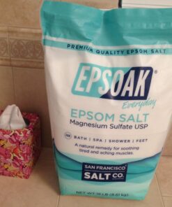 Epsoak Epsom Salt 19 lb Resealable Bulk Bag, Magnesium Sulfate USP. Unscented, Made in The USA, Cruelty-Free Certified 19 Pound (Pack of 1) 37 71hBMBNQ7OL