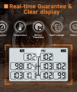 GUTA Trailer Tire Pressure Monitoring System, Trailer TPMS with 6 Sensors, 6 Alert Modes, Signal Booster, Power Saving Display, Long Sensing Distance, for 3 Trailers (T1/T2/T3), for RV, Trailer 6-Sensors 19 71hCSYv ZdL