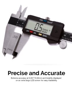NEIKO 01407A Electronic Digital Caliper | 0-6 Inches | Stainless Steel Construction with Large LCD Screen | Quick Change Button for Inch/Fraction/Millimeter Conversions 6 Inch 27 71hCapedLHL