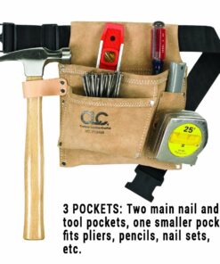 Custom LeathercraftIP489X Suede Tool Bag & Poly Web Belt, 3 Pocket , Tan 14 71hCuvNxnL