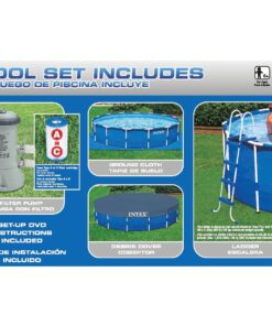 Alternative view of Intex 15ft X 48in Metal Frame Pool Set with Filter Pump, Ladder, Ground Cloth & Pool Cover 15-Feet by 48-inch