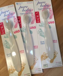 RADIUS Children's Toothbrush Pure Brush Ultra Soft BPA Free ADA Accepted Designed for Delicate Teeth for Kids 6 Months and Up - Clear - Pack of 3 1 Count (Pack of 3) 20 71hDY7T30L