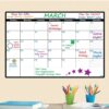 Everase Re-Stic Dry Erase Self-Adhesive Peel & Stick Surface Monthly Calendar | Wall Planner (24 x 36 in.) FREE Marker & Cloth | Organizer, Walls, Doors, Offices | Premium Quality Removable Surface 24 x 36 in. (2 x 3 ft.) 28 71hE33oMmTL