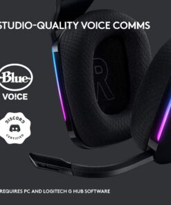 Logitech G733 Lightspeed Wireless Gaming Headset with Suspension Headband, Lightsync RGB, Blue VO!CE mic technology and PRO-G audio drivers - Black 28 71hEAxhBZ7L