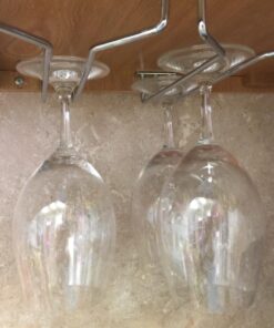 BaodeLi Set of 2-10-Inch Long, Wine Glass Rack, Wire Hanging Rack, Wine Glass Hanging Rack, Wire Wine Glass Hanger Rack, Stemware Rack, Under Cabinet, Chrome Finish 27 71hEH3A4vtL