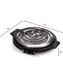 Elite Gourmet ESB-300X Single Countertop Coiled Burner, 1000 Watts Electric Hot Plate, Temperature Controls, Power Indicator Lights, Easy to Clean, Black 20 71hEfPGXH5L