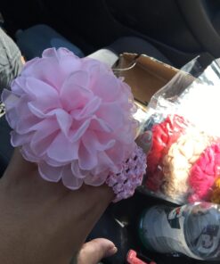 QandSweet Baby Girl's Headbands with Chiffon Lotus Flower Soft Nylon Headwraps for Take Pictures (Camellia Flower 15Pcs) Camellia Flower 15pcs 42 71hGoLT35jL