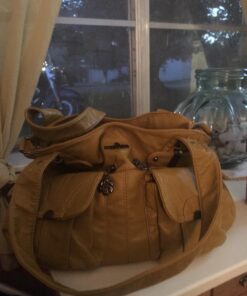 Purses and Handbags Women Tote Shoulder Top Handle Satchel Hobo Bags Fashion Washed Leather Purse 1-d.yellow 22 71hH4EJEr9L