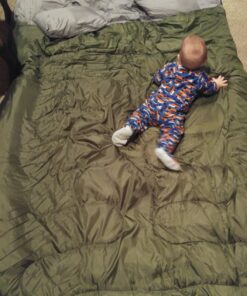 Sleepingo Double Sleeping Bags for Adults Backpacking, Camping, or Hiking - Waterproof Queen Sleeping Bags for Adults or Teens - Truck, Tent, Sleeping Pad Deep green 66 71hH4qyVzDL