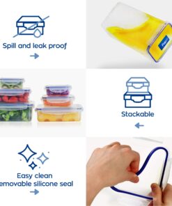 Popit! 8 Clear Food Storage Containers Set, Microwave and Freezer Safe, Little Big Box 24 71hH5bDKB0L