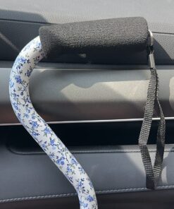 DMI Adjustable Designer Cane with Offset Handle, Comfort Grip and Strap, Tiny Flowers, FSA and HSA Eligible 24 71hHAYZuOoL