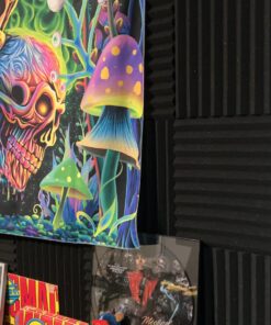 12 pack Acoustic Panels Self-Adhesive, 1" X 12" X 12" Quick-Recovery Sound Proof Foam Panels, Acoustic Foam Wedges High Density, Soundproof Wall Panels for Home Studio,Carbon Black 1 Inch 12 Pack Self Adhesive 25 71hHRenoVTL