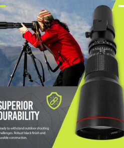 Big Mike’s High-Power 500mm/1000mm f/8 Manual Telephoto Lens for Nikon DSLR, Black 40 71hI6Ih1S2L