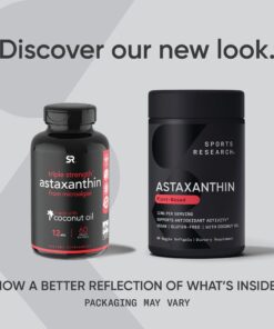 Sports Research Triple Strength Vegan Astaxanthin Supplement from Algae - Plant Based Softgels for Antioxidant Activity, Skin & Eye Health - Non-GMO Verified, Made with Coconut Oil - 12mg, 60 Count 60 Count (Pack of 1) 12mg Vegan 21 71hIM6vzmTL
