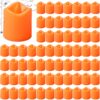 Retisee 100 Pcs Halloween Tea Light Flameless LED Candle Lights Bulk Battery Operated Votive Flickering Led Candles for Halloween Party, Fall Home Decor (Bright Orange,1.4'' x 1.4'' x 1.8'') 1.4'' x 1.4'' x 1.8'' Bright Orange