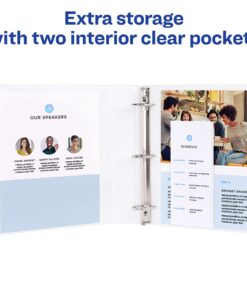 Avery Durable View 3 Ring Binder, 1 Inch Slant Rings, 1 White Binder (17012) 1 Pack 1" 13 71hJr7JMHiS