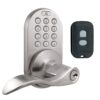 MiLocks XKL-02SN Digital Lever Handle Door Lock with Keyless Entry via Remote Control and Keypad Code for Interior Doors, Satin Nickel 45 71hK4TF vaL