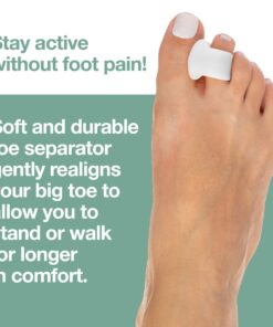 ZenToes Gel Toe Separators for Overlapping Toes, Bunions, Big Toe Alignment, Corrector and Spacer - 4 Pack (White) White 20 71hK8XoxeHL