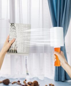 JARLINK 4 Pack Plastic Film Roll with Plastic Handles, 60 Gauge Thick, 5" x 1000ft Plastic Pallet Film, Industrial Strength Stretch up to 500% Stretch for Moving, Packing, Wrapping, and Shipping 28 71hKPX4cjOL