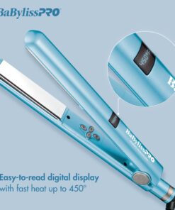 BaBylissPRO Nano Titanium Flat Iron Hair Straightener, 1" Digital Hair Straightener Iron for Professional Salon Results and All Hair Types 29 71hLF395L8L