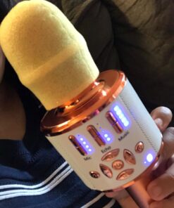 Ankuka Karaoke Microphone for Kids, Bluetooth Karaoke Microphone with LED Lights,Portable 4 in 1 Wireless Microphone Toys Christmas Birthday Gift Home Party Kids Toys for Girls Boys Adults(Rose Gold) Rose Gold 39 71hLMmHvqAL