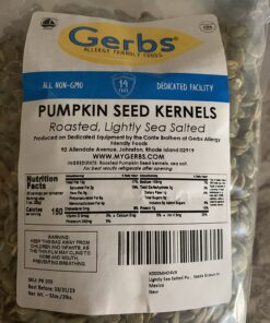 GERBS Lightly Sea Salted Pumpkin Seed Kernels 2 LB. Resealable Bag, Top 14 Allergy Free Foods, Protein & Magnesium Packed Superfood Snack, Non GMO, No Preservatives, Gluten & Peanut Free, Vegan, Keto, Shelled Pepitas grown in Canada Light sea salt 25 71hLdKP0UdL