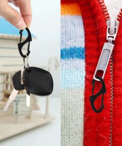 S Shaped Double Carabiner Keychain 1.6 Inch Dual Gate Binder Carabiner Ideal for Camping Traveling(Black, Silver,Dark Grey) Black 40.0 14 71hLgs67iHL