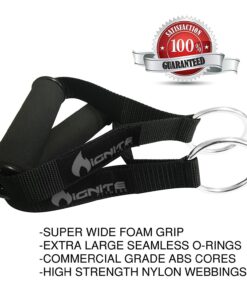 Alternative view of Ignite Fitness Ultra Heavy Duty Elite Exercise Handles with Solid ABS Cores, Comfortable Extra Wide Foam Grips, Seamless O Rings - Perfect Resistance Band Handles for Crossfit and Bodybuilding Gray